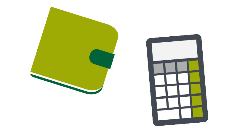 wallet and calculator icon